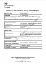 SARS-CoV-2 Inactivation Testing: Interim Report: 70% isopropanol, made from isopropanol (99.5+%) diluted in deionised water or PBS